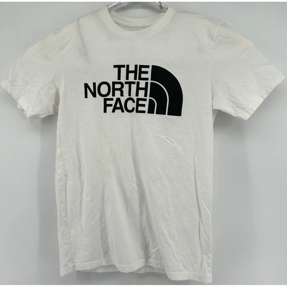 The North Face Short Sleeve T Shirt White Black Logo Men's Size Small